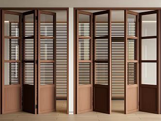Modern medieval folding door multi-link sliding door glass sliding door 3d model
