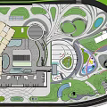 Modern Residential Landscape Design With Green Spaces Plaza Water Features And Walking Paths