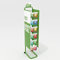 Green Multi Tier Display Rack with Body Fuel Whey Colorful Packaged Products