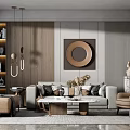 Modern sofa coffee table combination 3d model