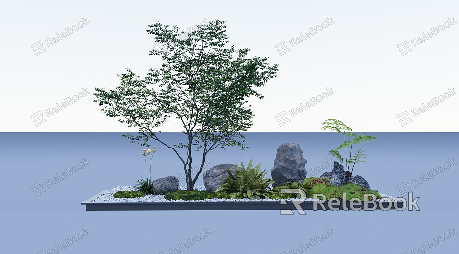 Landscape green plant combination sketch potted welcome pine model