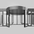 Modern Revolving Door Design With Metal Frame And Glass Panels For Commercial Entrance