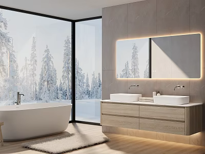 Modern Light Luxury Bathroom Cabinet 3d model