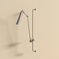 Modern Metal Wall Lamp With Adjustable Arm Mounted On Beige Wall 3d model