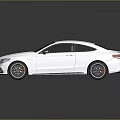 White Sports Coupe Car With Orange Interior Sleek Design And Shiny Wheels