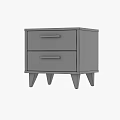 Modern Nightstand With White And Teal Drawers Brown Frame And Black Legs