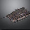 Modern Military Tank Design With Digital Camouflage And Turret Features On Dark Surface