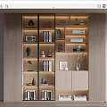 Modern bookcase ornaments combination 3d model