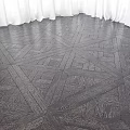 Elegant Dark Wood Flooring With Intricate Geometric Parquet Pattern Design