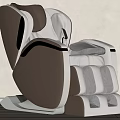Modern Massage Chair Featuring Black White Brown Design Ergonomic Backrest Armrest And Footrest