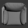 Elegant Modern Gray Upholstered Armchair With Metal Frame And Soft Cushions