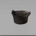 Vintage Copper Household Basin With Weathered Finish Rustic Design And Handles