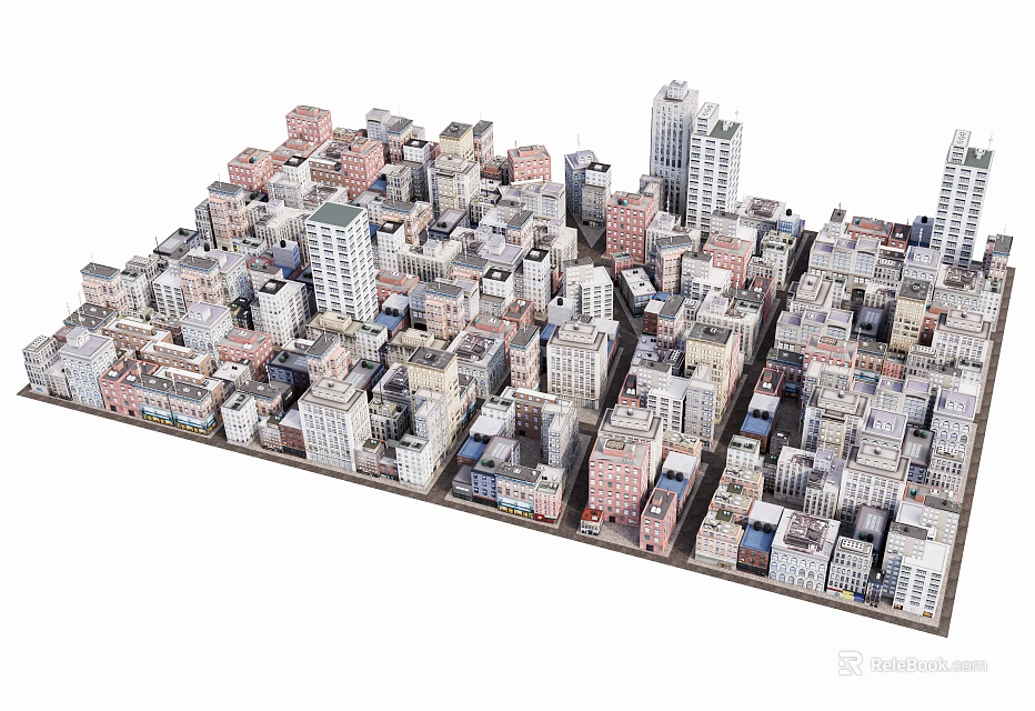 Urban Aerial Planning With Dense Building Layout And High Rise Low Rise Structures 3d model 