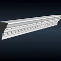 Elegant White Decorative Corner Molding With Detailed Patterns For Wall Ceiling Interior Decoration 3d model