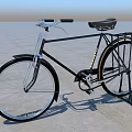 Classic Vintage Bicycle With Black Frame Silver Handlebars And Rear Rack