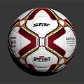 High Quality Derbystar Football With White Red Gold Design And Reflective Surface Pattern