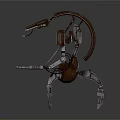 Detailed Mechanical Character With Multi Legged Biomechanical Creature Design And Metallic Brown Components 3d model