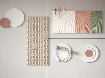 Modern Contemporary Wall Decor With Geometric Details And Soft Color Schemes 3d model