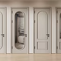 Modern White Hinged Doors With Glass Panels And Panel Designs For Interior 3d model