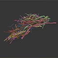 Dry Arbor Branches And Twigs Piled On White Background Surface 3d model