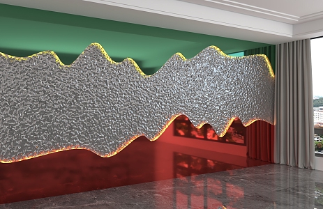 Modern background wall 3d model