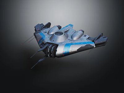 Fighter Jet With Modern Sleek Blue Silver Design And Aerodynamic Streamlined Body 3d model