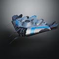 Fighter Jet With Modern Sleek Blue Silver Design And Aerodynamic Streamlined Body
