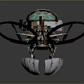 Futuristic Drone Design With Four Propellers Metallic Body And Green Circuit Top