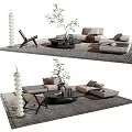 Modern sofa coffee table combination 3d model