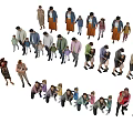 Diverse Group of People in Various Poses and Casual Clothing Standing Together