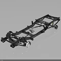 Heavy Duty Automotive Chassis Frame Assembly With Wheel Suspension Components