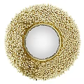 Round Gold Beaded Decorative Mirror With Elegant Circular Frame Design 3d model