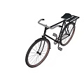 Vintage Style Bicycle With Metal Frame Rear Rack And Brown Tires
