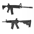 Modern Tactical Rifles With Black Finish Adjustable Stocks And Picatinny Rails