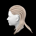 Game and Movie Character With Intricate Golden Braided Hairstyle Design