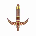 Traditional Hand Carved Wooden Decorative Sculpture With Geometric Patterns And Colorful Accents