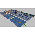 Basketball Court Floor Designs With Multiple Colorful Layouts And Markings