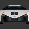 White Sports Car With Streamlined Design Blue Stripes And Sleek Modern Body