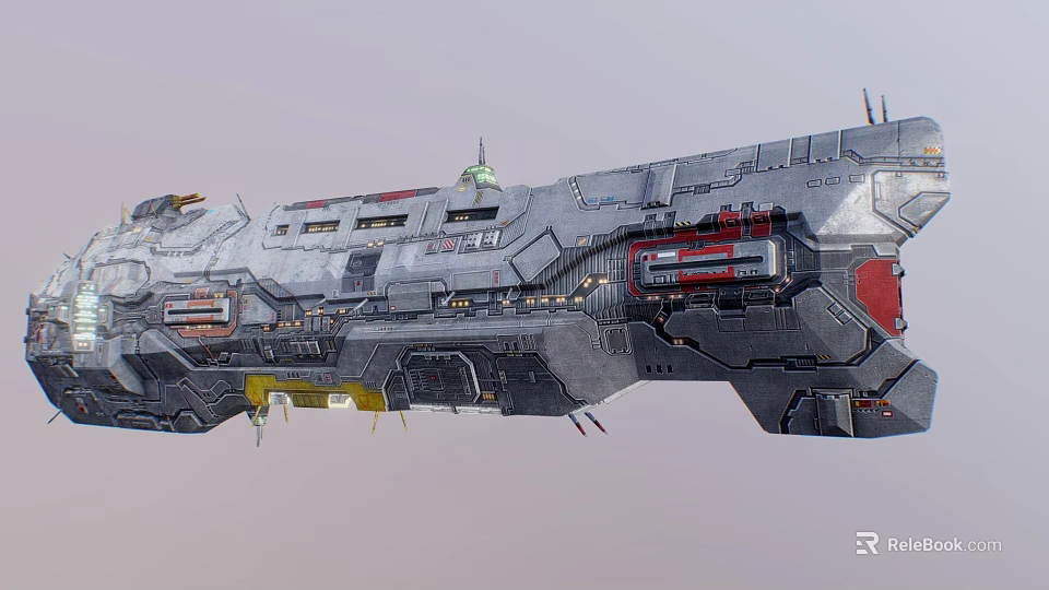 Sleek Futuristic Spaceship With Complex Metallic Structure And Detailed Components For Cosmic Travel 3d model 