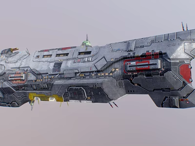 Sleek Futuristic Spaceship With Complex Metallic Structure And Detailed Components For Cosmic Travel 3d model