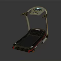 Contemporary Treadmill With Digital Control Panel Black Running Belt And Red Frame