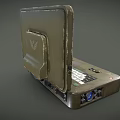 Rugged Military Laptop With Reinforced Olive Green Case Displaying Tactical Map