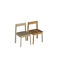 Modern Wooden Dining Chair With Simple Design And Sturdy Solid Wood Frame 3d model