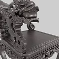 Traditional Chinese Single Chair With Exquisite Dragon Head Carving Dark Hardwood Ornate Design