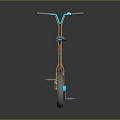 Modern Sleek Bicycle With Orange Frame Teal Accents Gray Seat And Black Tires