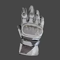 Black Tactical Protective Gloves With Padding Mesh Design And Wrist Strap 3d model