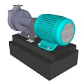 Industrial Pump With Green Motor Gray Pump Body And Black Base