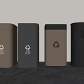 Different Colored Trash Bins For Waste Sorting With Recycling Symbols Indoor