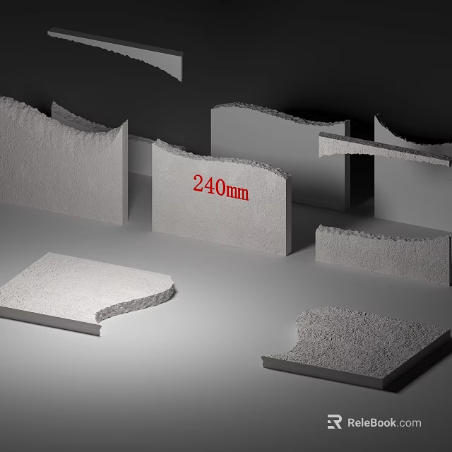 Durable Building Exterior Wall Materials with 240mm Size and Various Shapes 3d model 