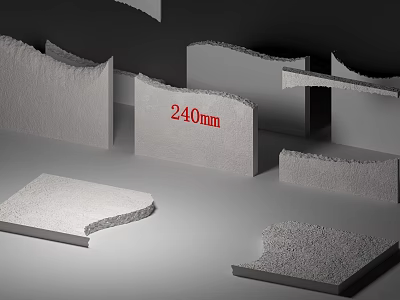 Durable Building Exterior Wall Materials with 240mm Size and Various Shapes 3d model